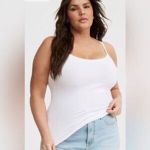 Torrid Foxy Cami 3X Bright White Stretch Cotton Layering Tank NWOT Plus Size